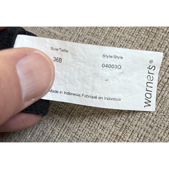 Warners Push Up Bra 36B Wire Free Molded Nylon Black Adjustable - Picture 3 of 4